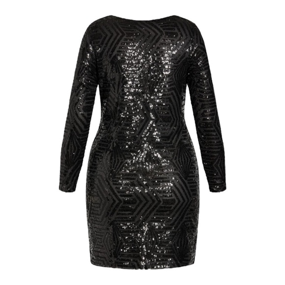 City Chic Bright Lights Dress in Size Extra Small (14W) Black - Picture 4 of 4